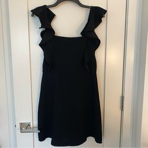 BCBGeneration Black Mini Dress w/ Cute Ruffle Strap